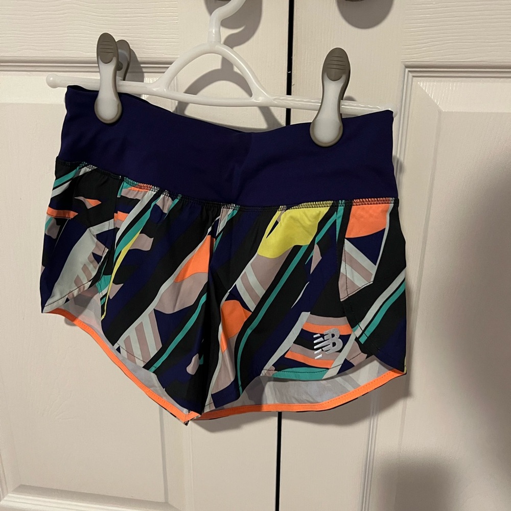 New Balance Women’s Navy Multi-Color Athletic Shorts